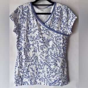 Garnet‎ Hill Asian Wrap Cotton Top size XS NEW